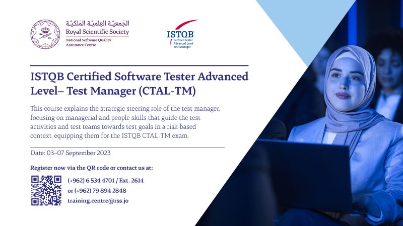 
The National Software Quality Assurance Centre announces its upcoming ISTQB Certified Software Tester Advanced Level - Test Manager (CTAL-TM) 
		